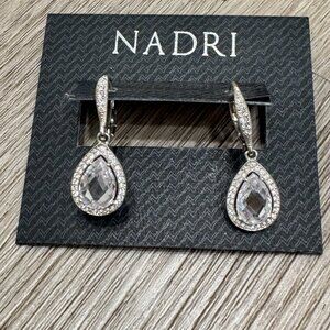 Nadri - Pear Drop Cubic Zirconia Pavé Leverback Earrings